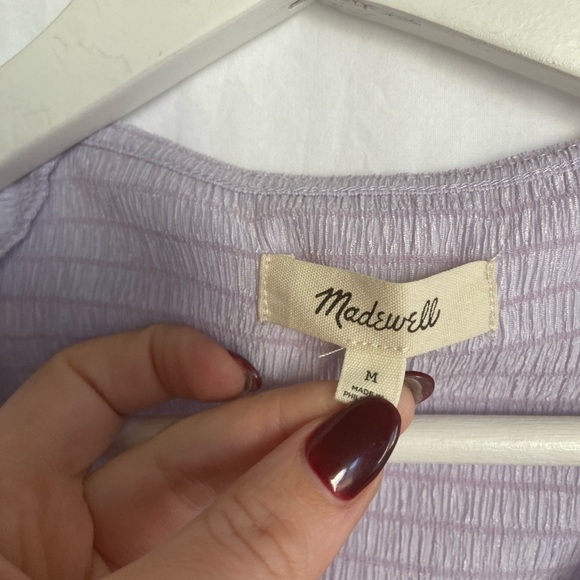 Madewell Shirred Crewneck Crop Top Size Medium - Picture 7 of 10